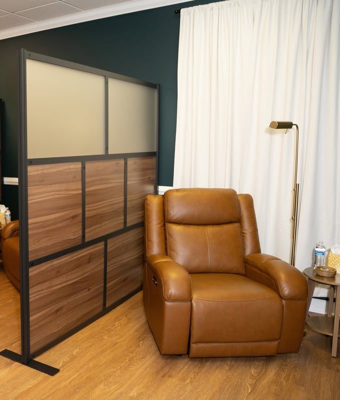 Private Spravato treatment suite with a reclining chair